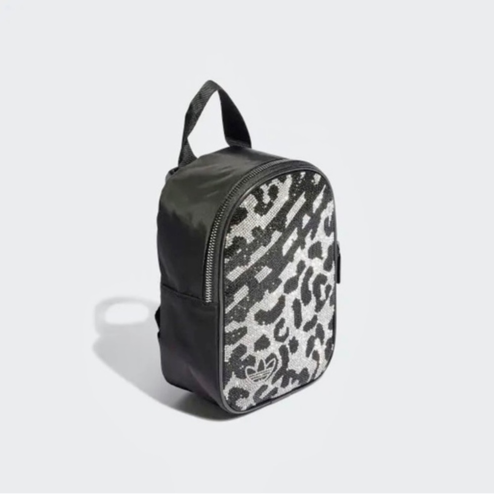 NWT ✨ Adidas Rhinestone Leopard 🐆 Mini Backpack🖤🤍
